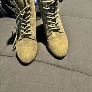 Madden Girl Green Lace-Up Boots